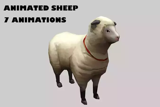 animated sheep Low-poly 3D model
