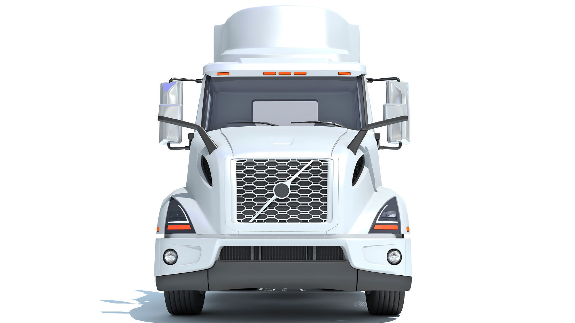 Semi Truck with Bottom Dump Trailer 3D model_10
