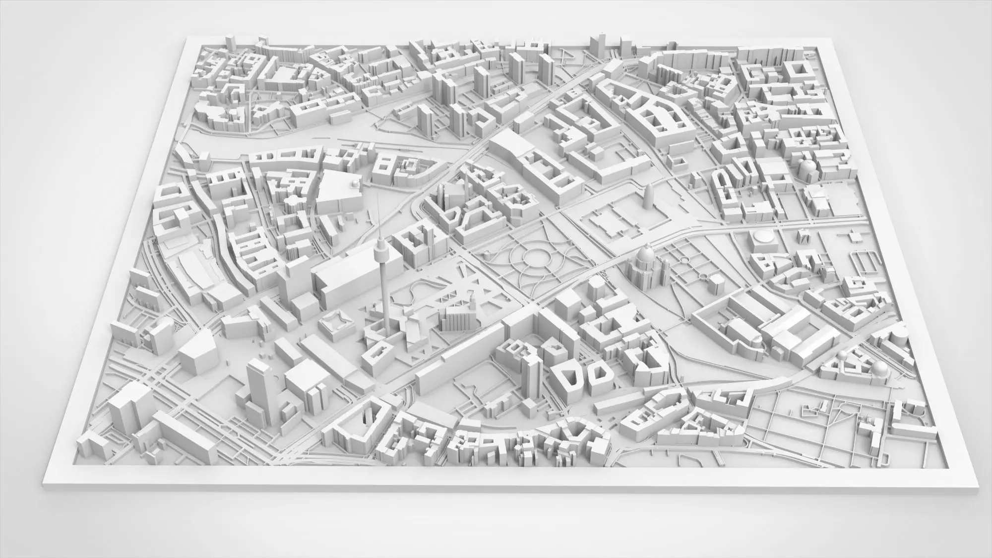Cityscape Berlin Germany fragment city Berliner Fernsehturm 3D print model_0
