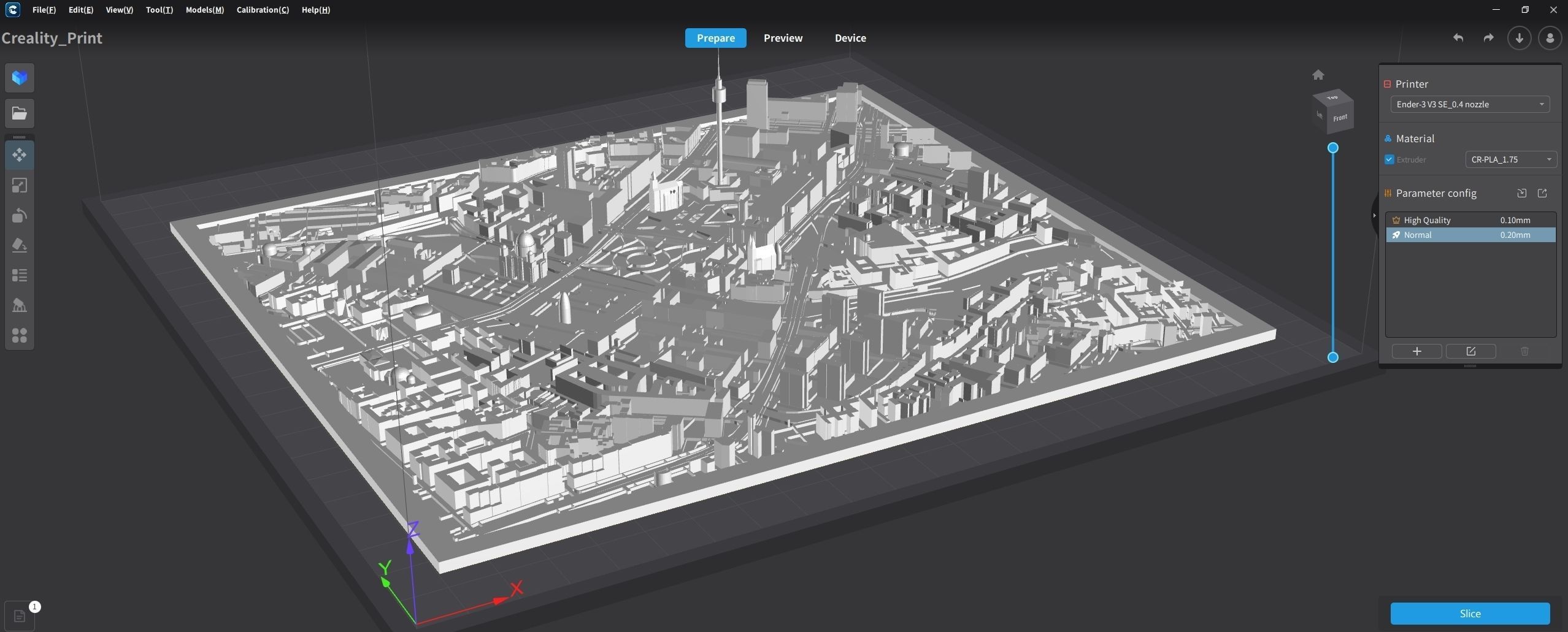 Cityscape Berlin Germany fragment city Berliner Fernsehturm 3D print model_3