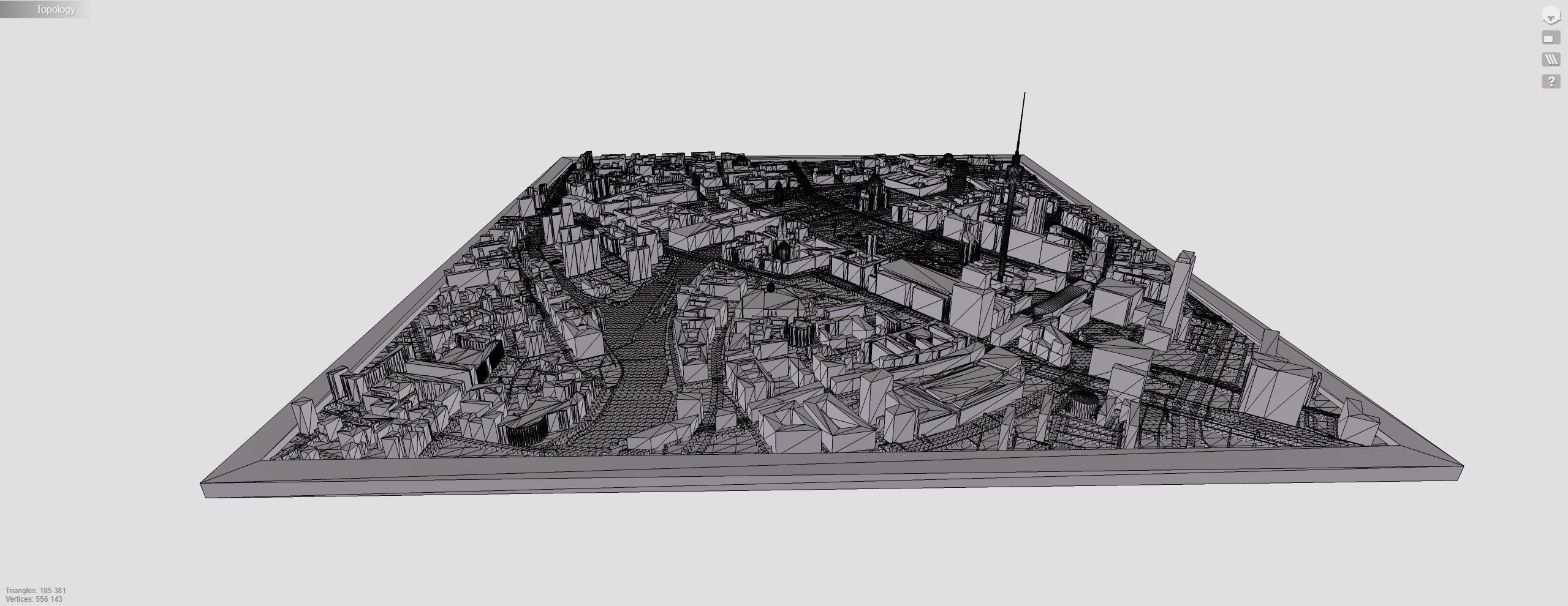 Cityscape Berlin Germany fragment city Berliner Fernsehturm 3D print model_12