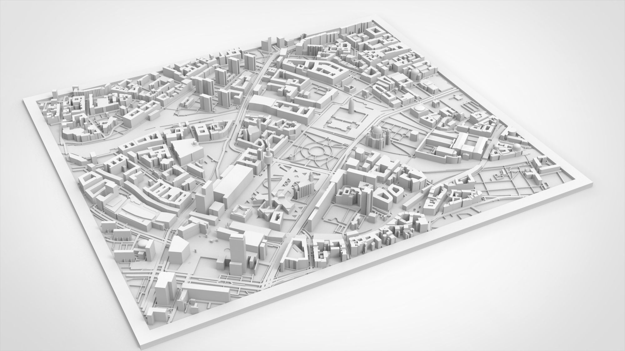 Cityscape Berlin Germany fragment city Berliner Fernsehturm 3D print model_10