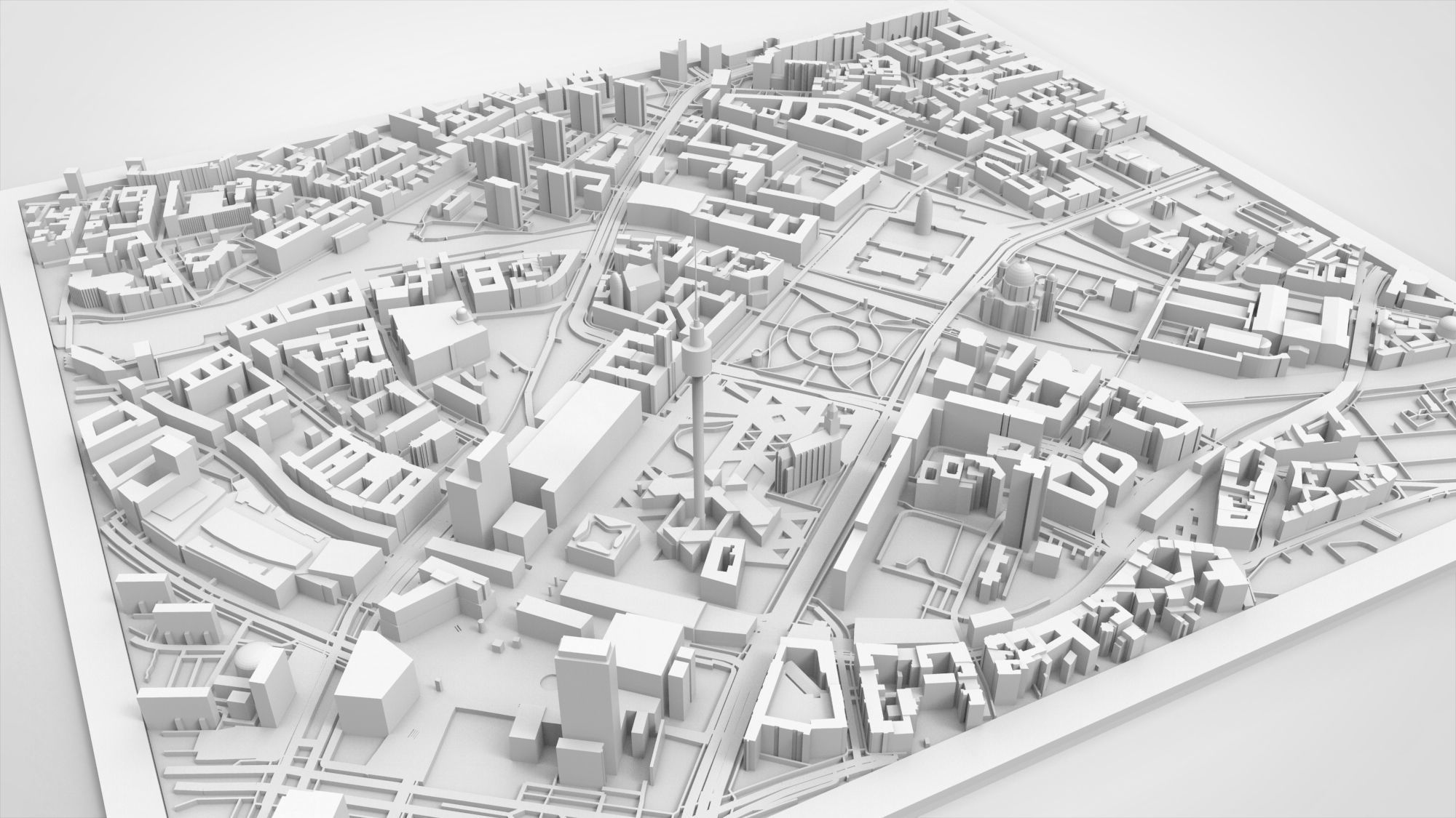 Cityscape Berlin Germany fragment city Berliner Fernsehturm 3D print model_6