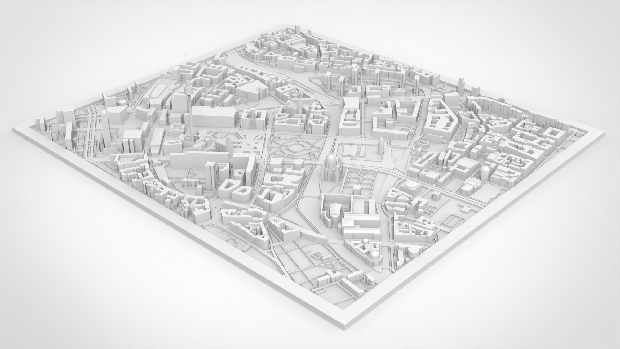 Cityscape Berlin Germany fragment city Berliner Fernsehturm 3D print model_9