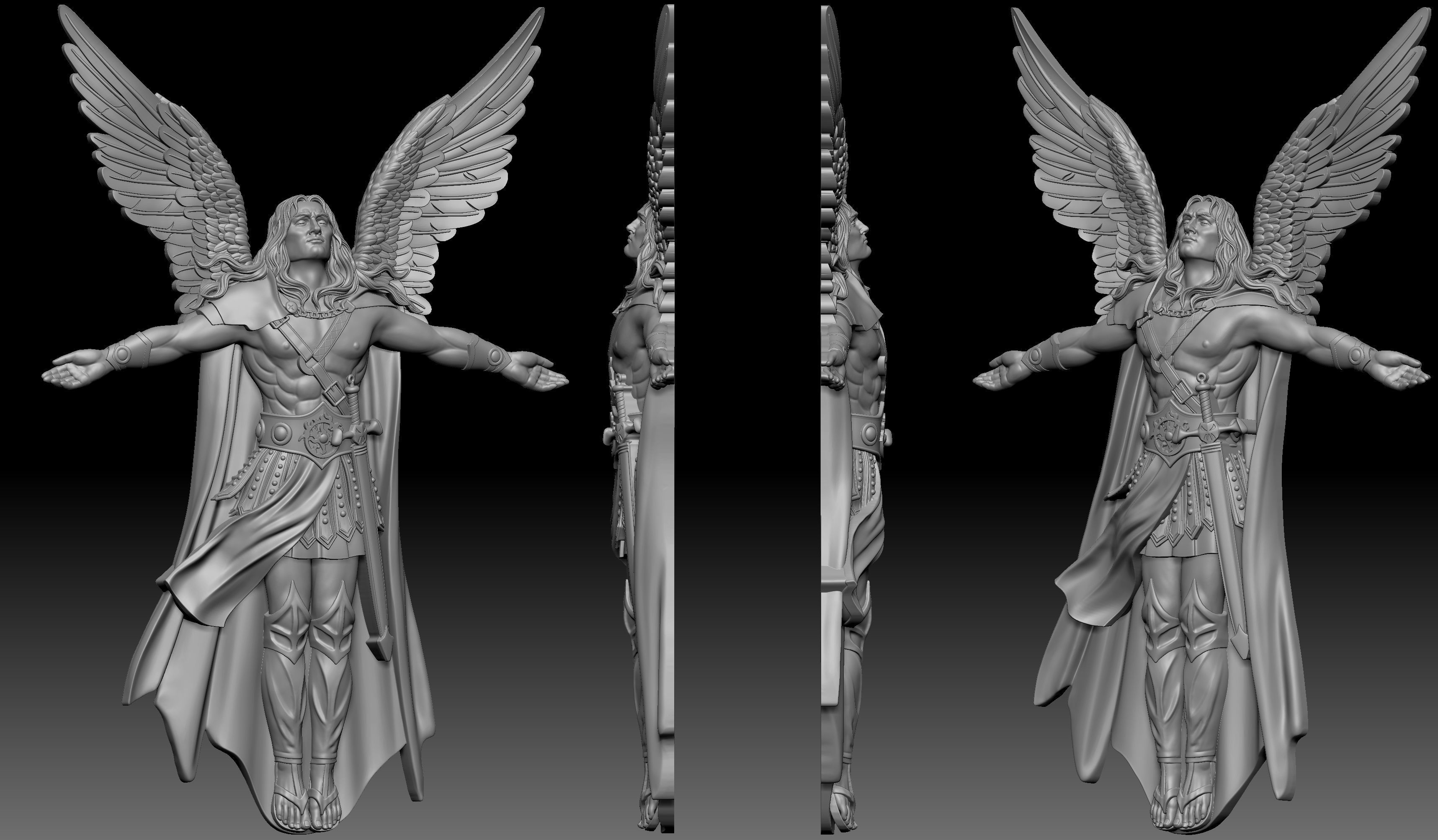 Archangel Michael pendant 3D print model_5