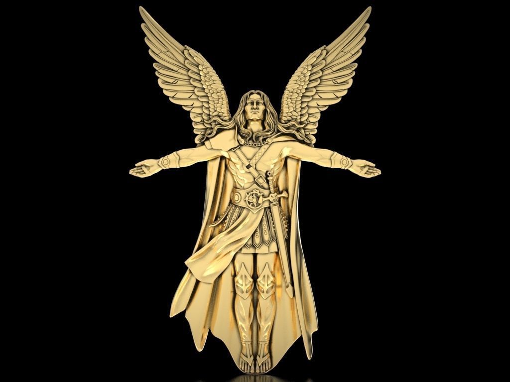 Archangel Michael pendant 3D print model_1