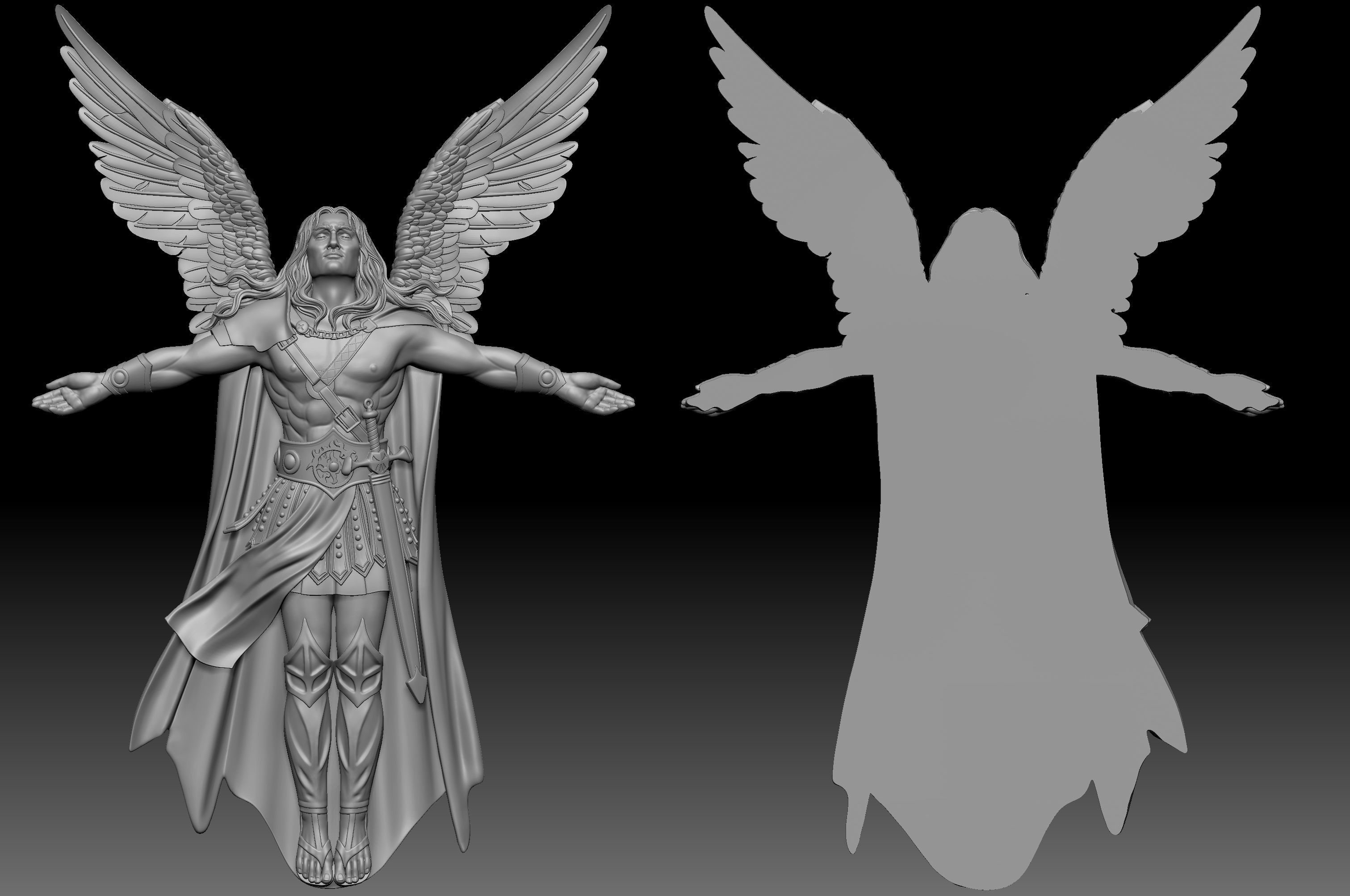 Archangel Michael pendant 3D print model_2