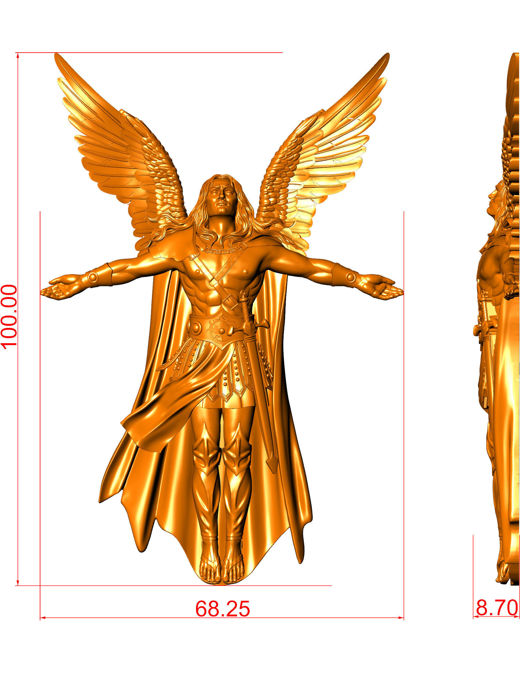Archangel Michael pendant 3D print model_3