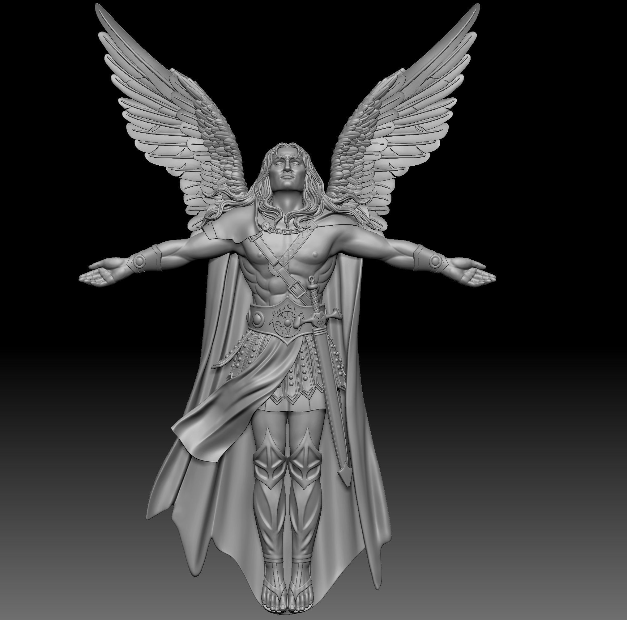 Archangel Michael pendant 3D print model_4