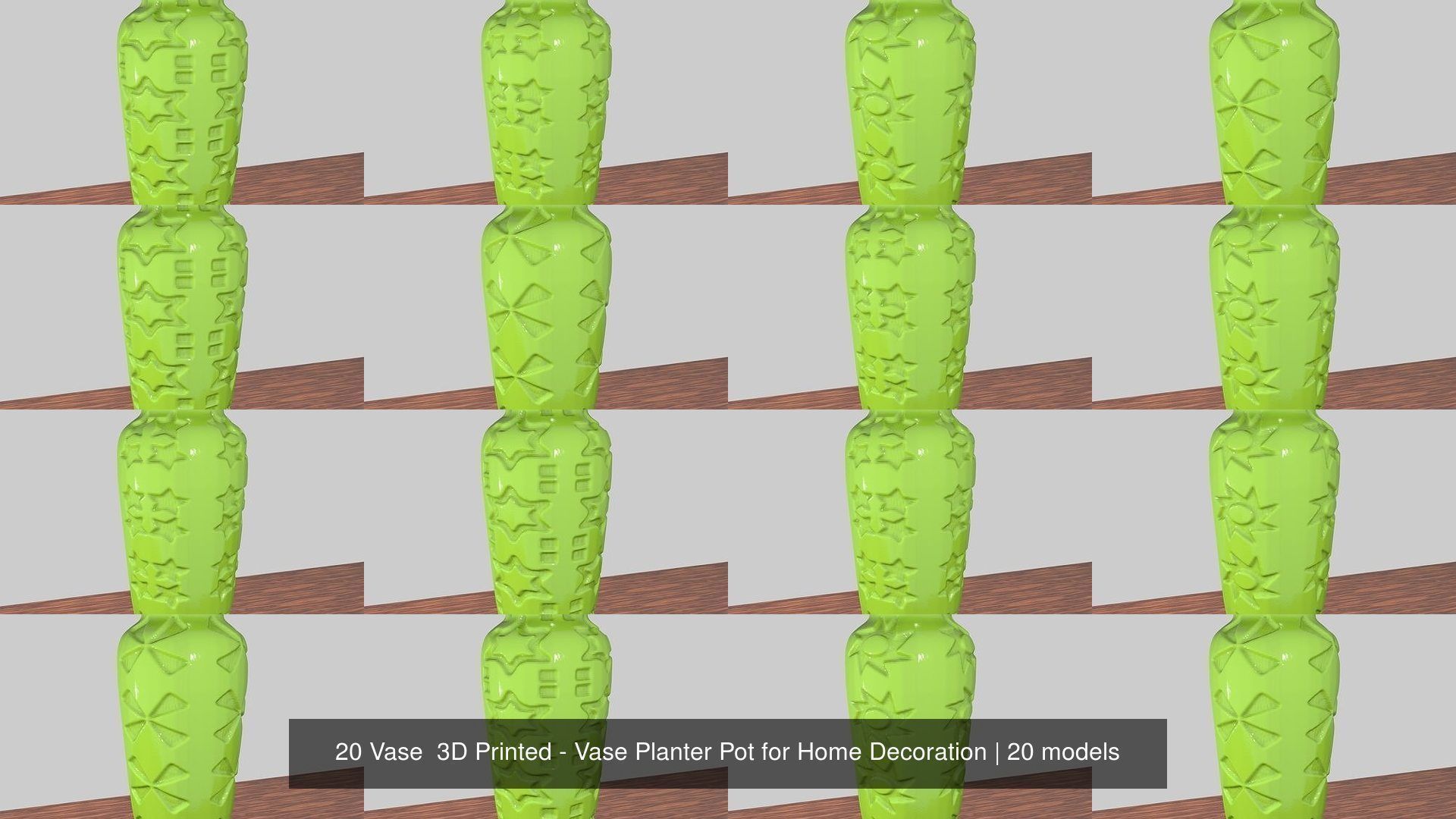 20 Vase  3D Printed - Vase Planter Pot for Home Decoration 3D Model Collection_2