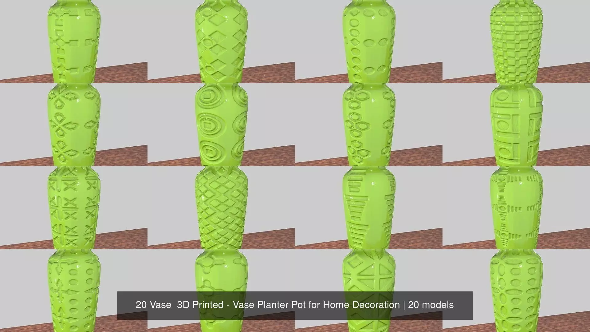 20 Vase  3D Printed - Vase Planter Pot for Home Decoration 3D Model Collection_0