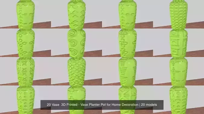 20 Vase  3D Printed - Vase Planter Pot for Home Decoration 3D Model Collection