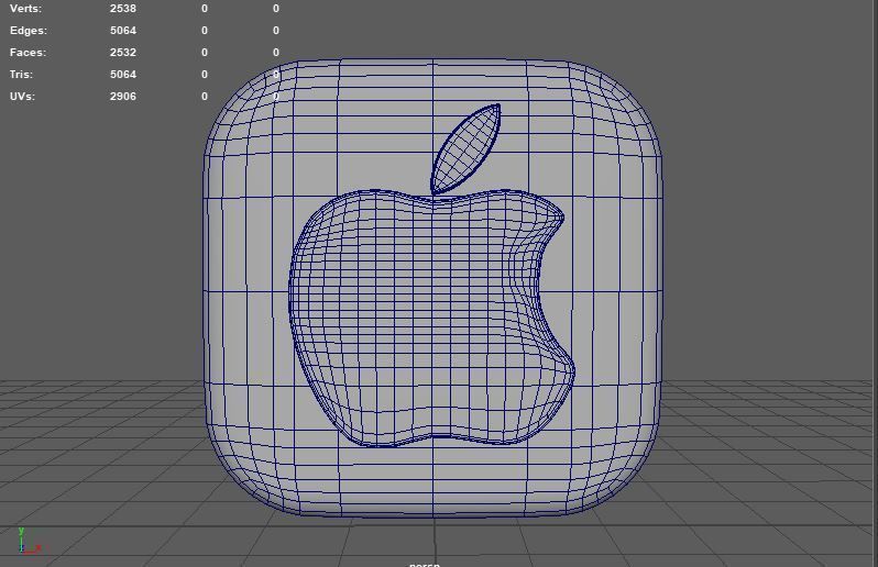 Apple icon 3D model_8