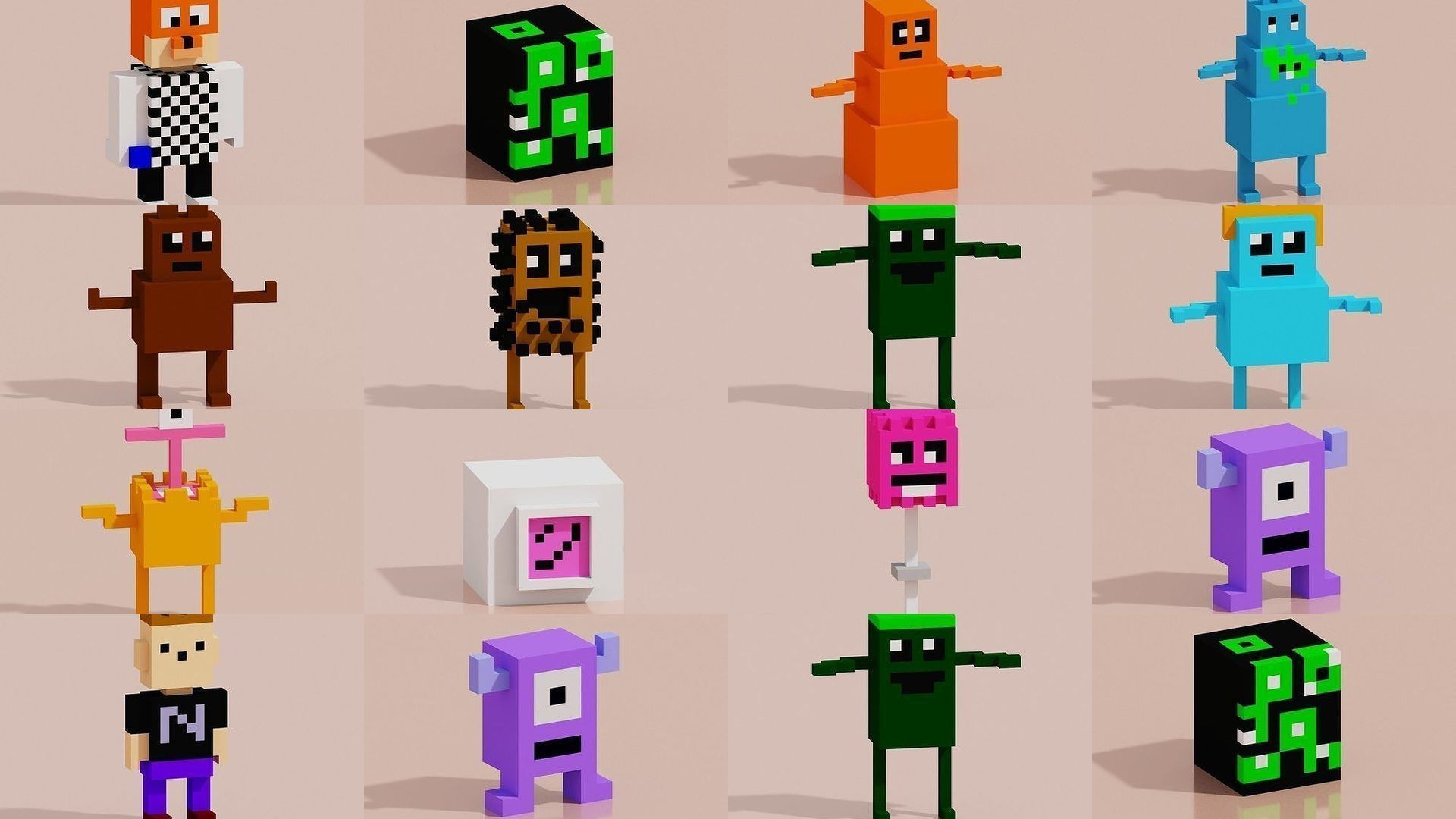 29 Toy Hero Voxel Low-Poly 3D Model Collection_1