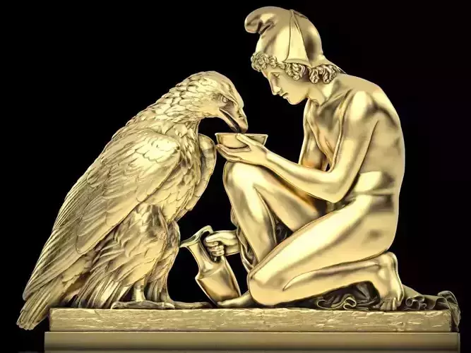 Bas- Relief Ganymede with Jupiters Eagle by Thorvaldsens Museum 3D print model