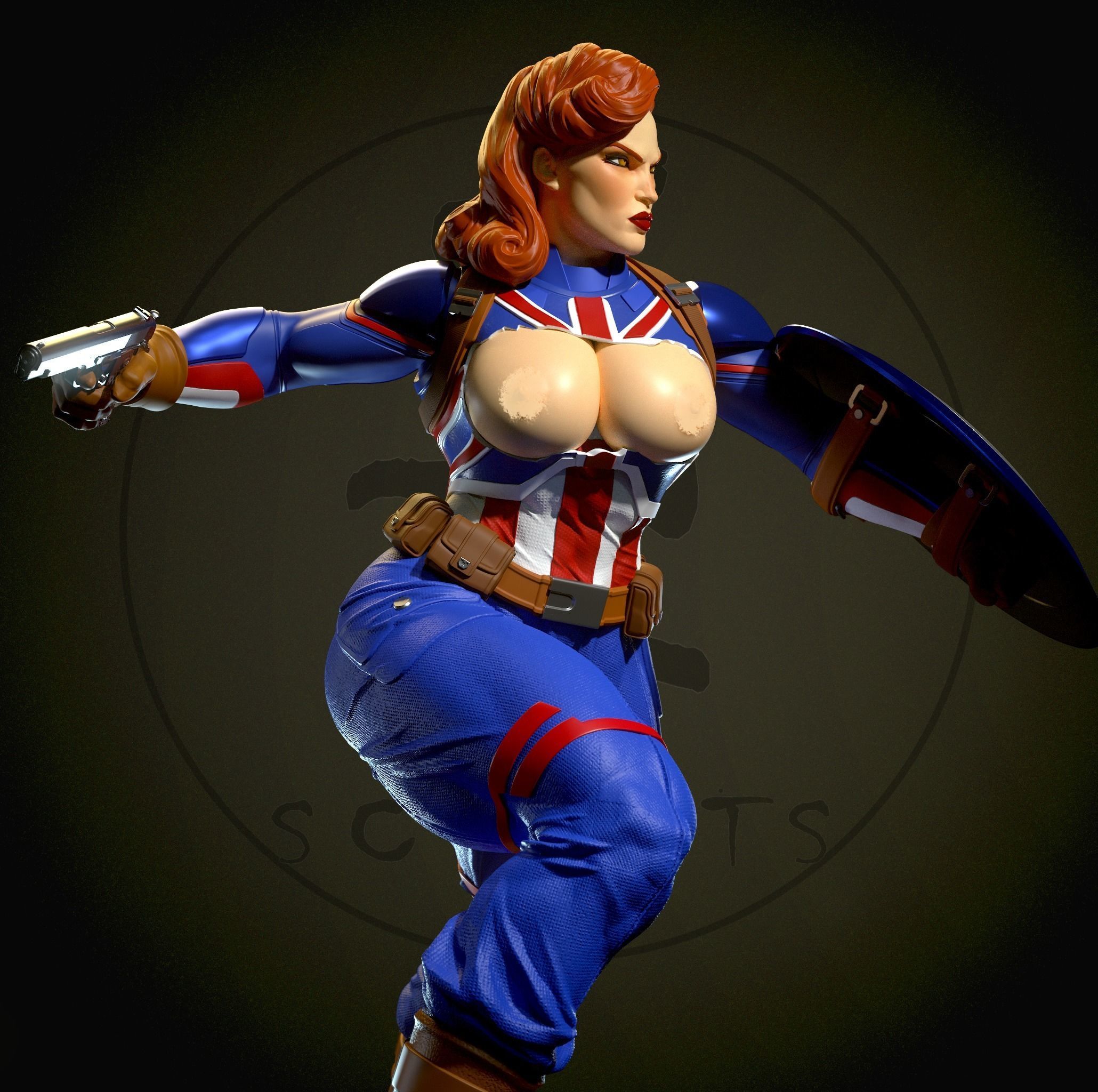 Captain Carter with NSFW 3D print model_9