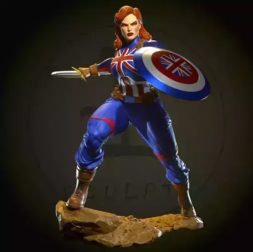 Captain Carter with NSFW 3D print model