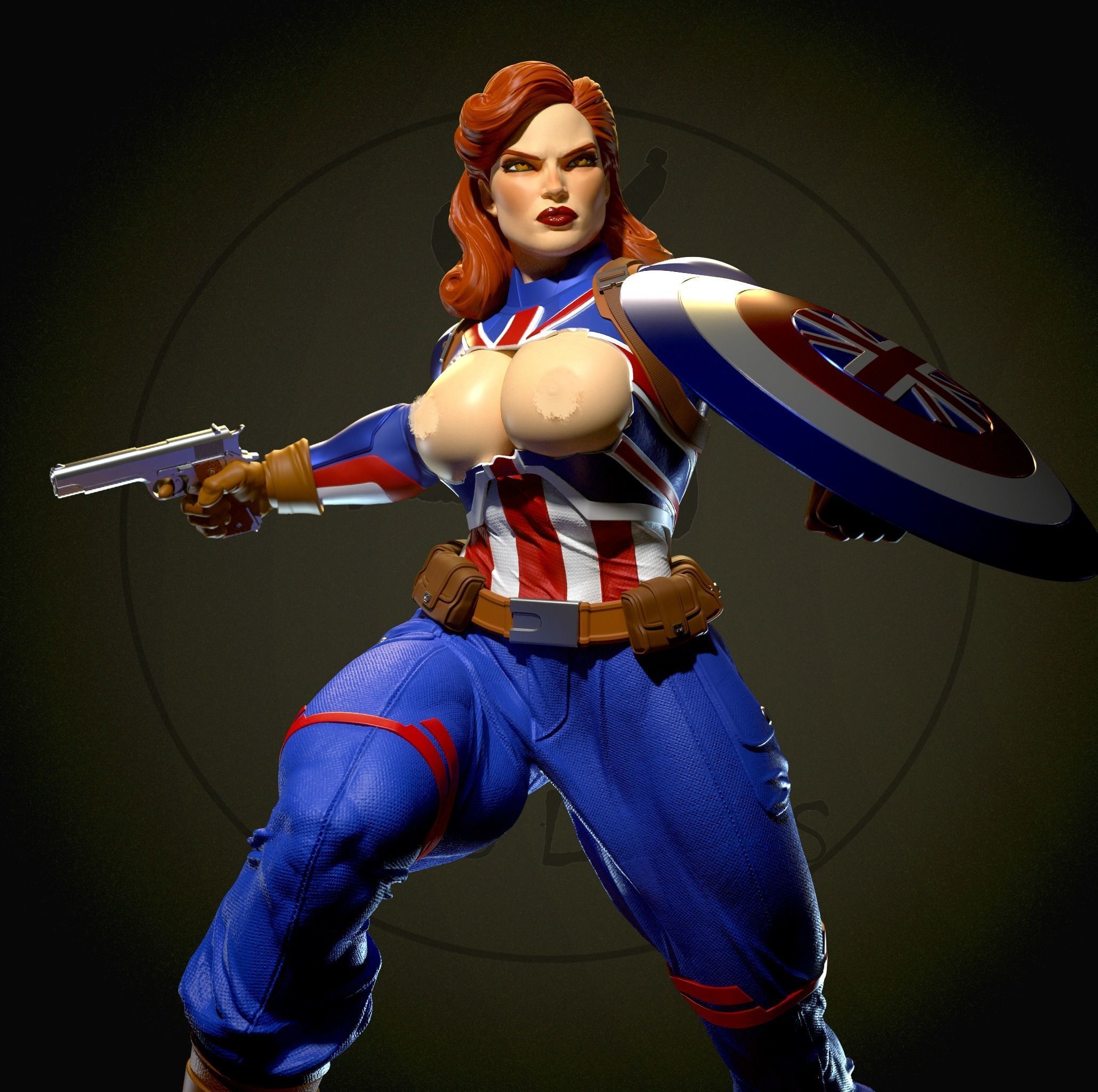 Captain Carter with NSFW 3D print model_8