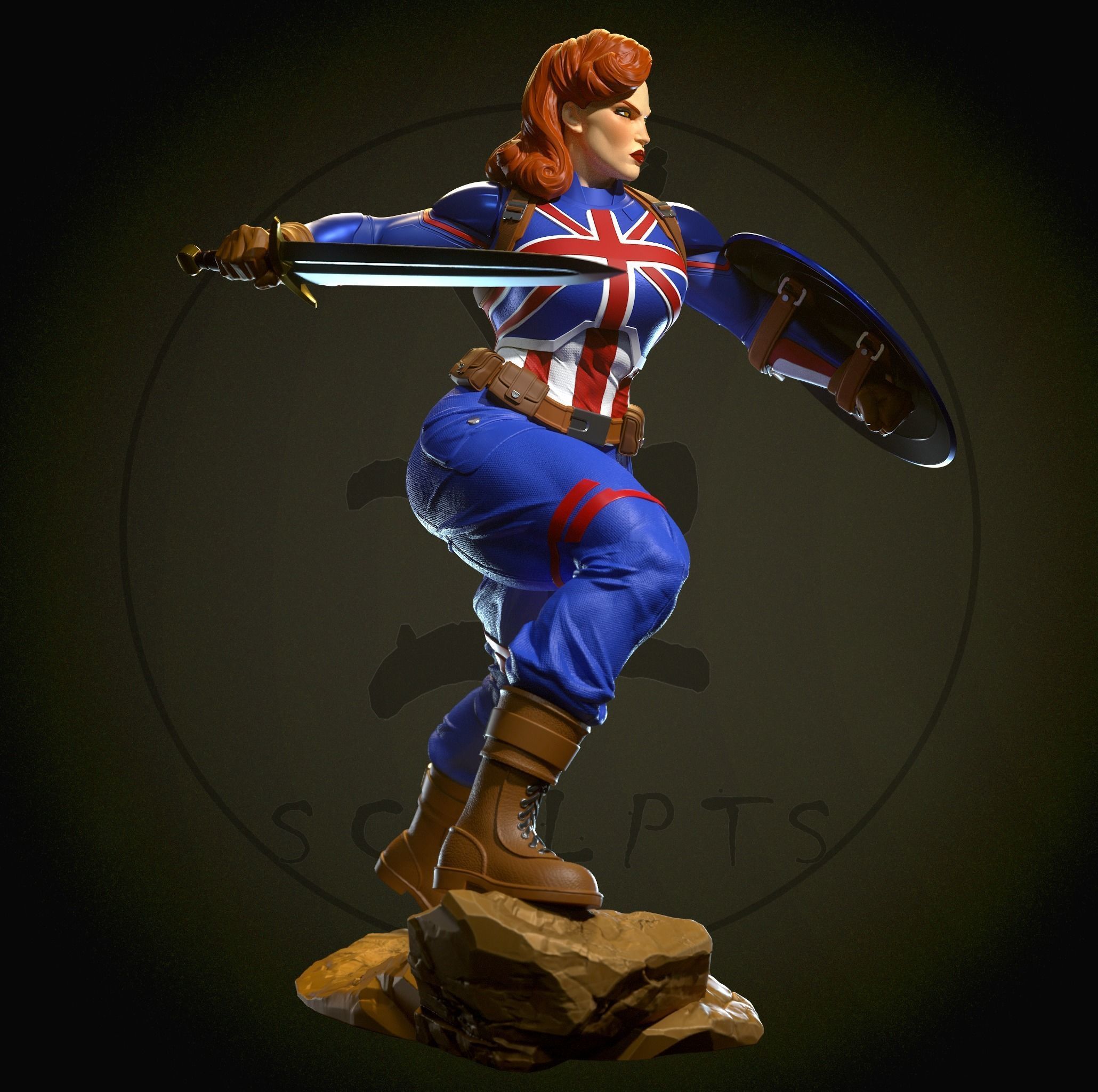 Captain Carter with NSFW 3D print model_1