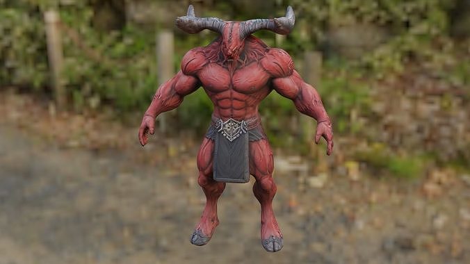 Red demon Low-poly 3D model