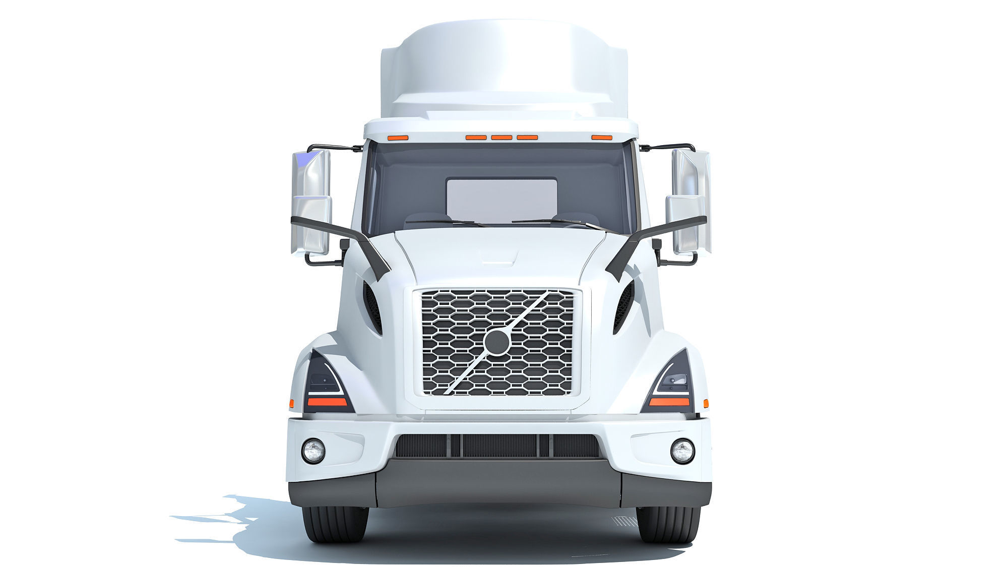 Semi Truck with Lowboy Trailer 3D model_11