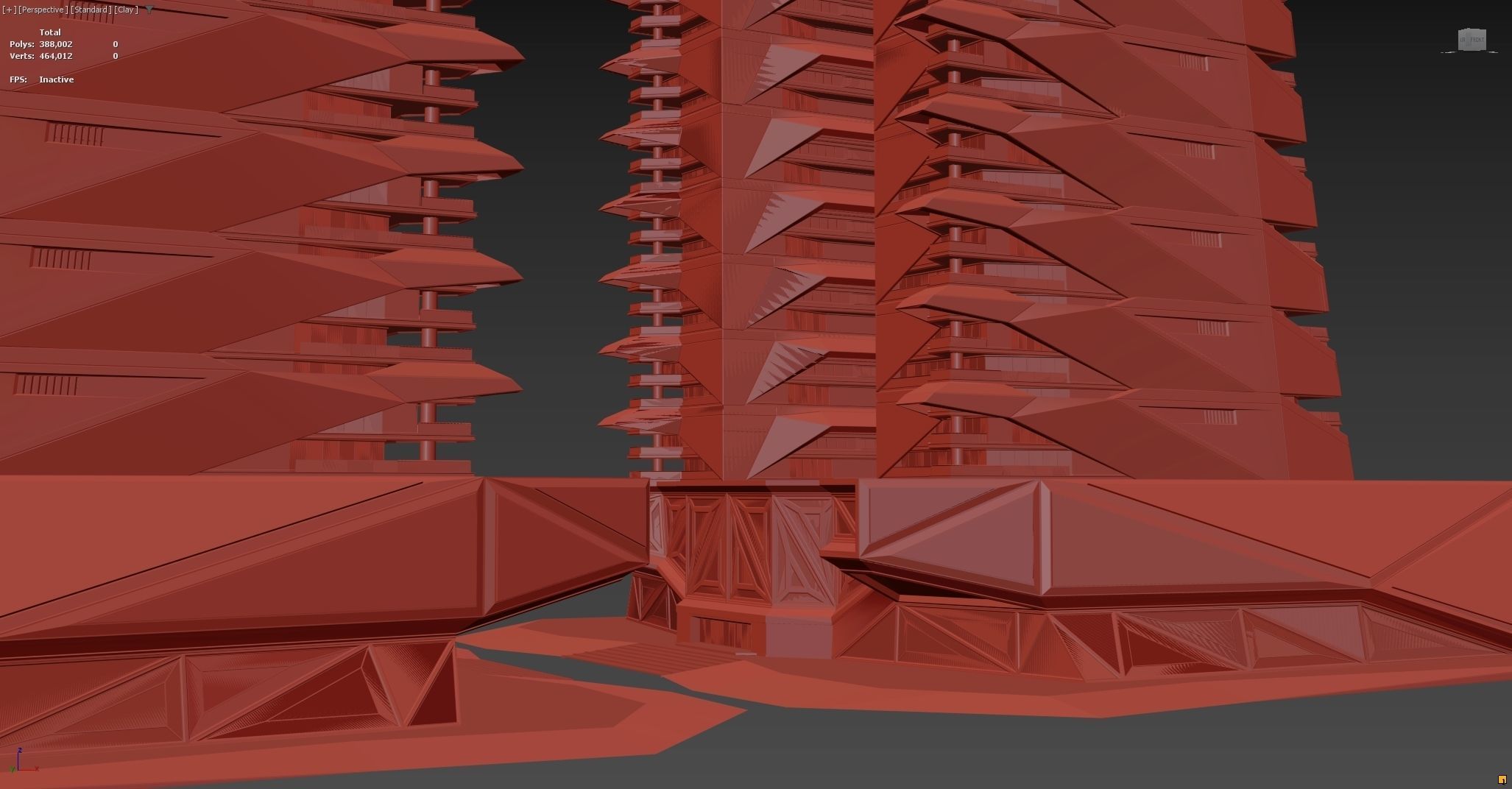 Futuristic sci-fi skyscraper building 3D model_11