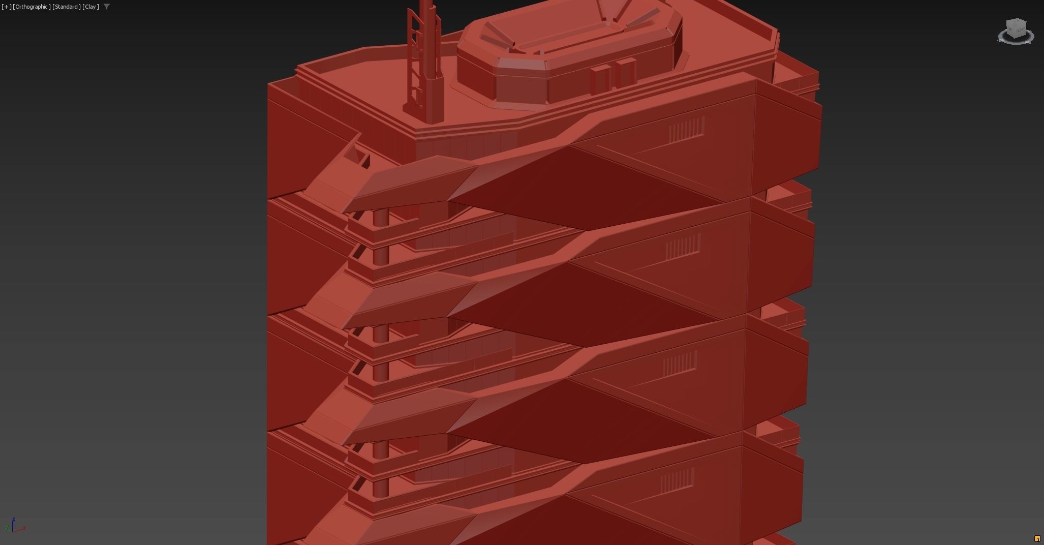 Futuristic sci-fi skyscraper building 3D model_8