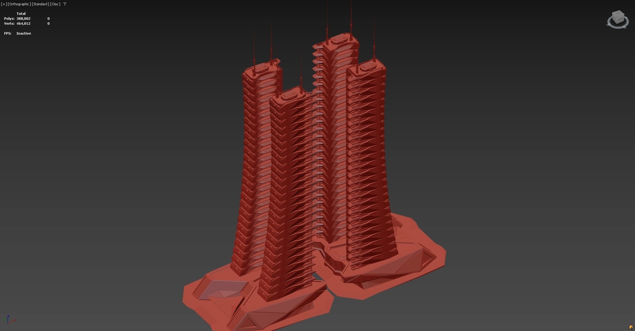 Futuristic sci-fi skyscraper building 3D model_15