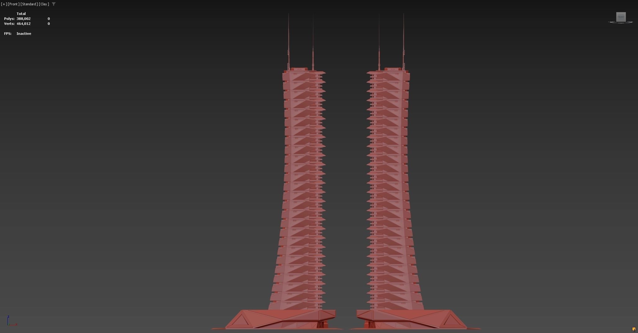 Futuristic sci-fi skyscraper building 3D model_14