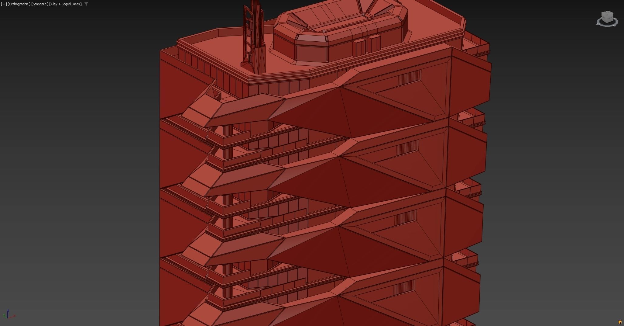 Futuristic sci-fi skyscraper building 3D model_7