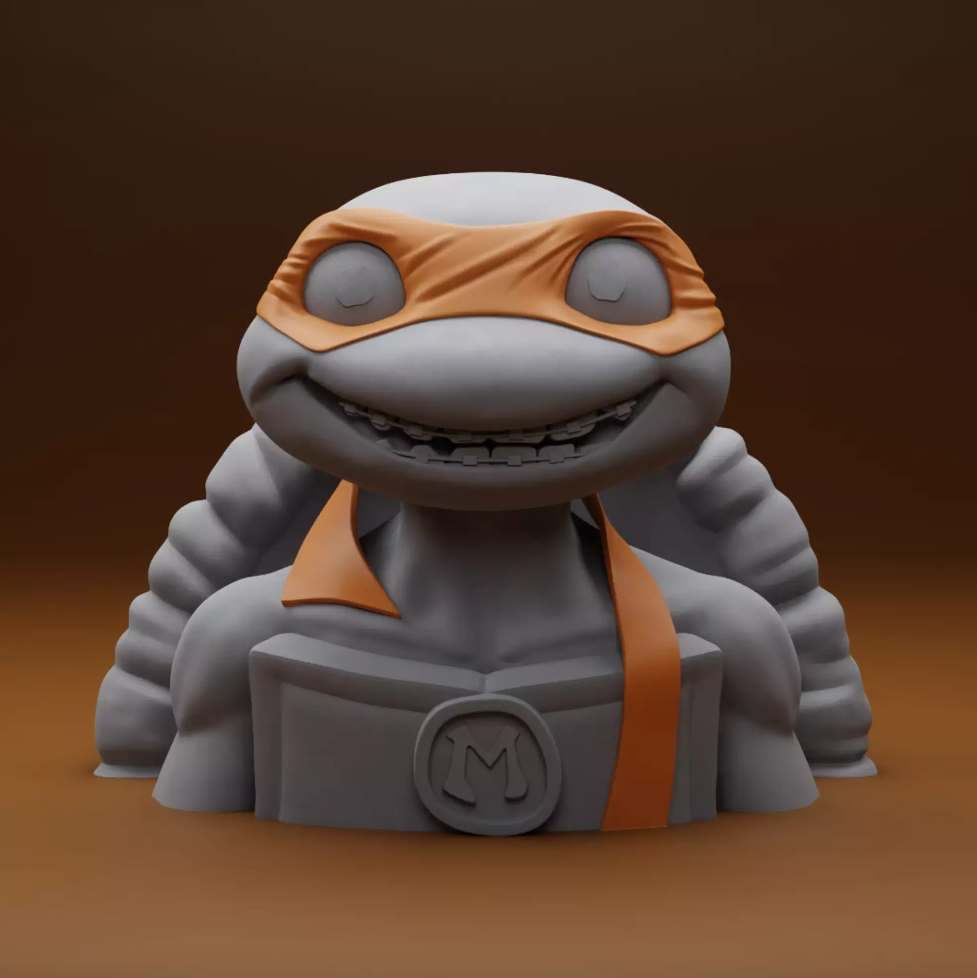 TMNT BUST - MICHELANGELO - MIKEY - HEADPHONE STAND 3D print model