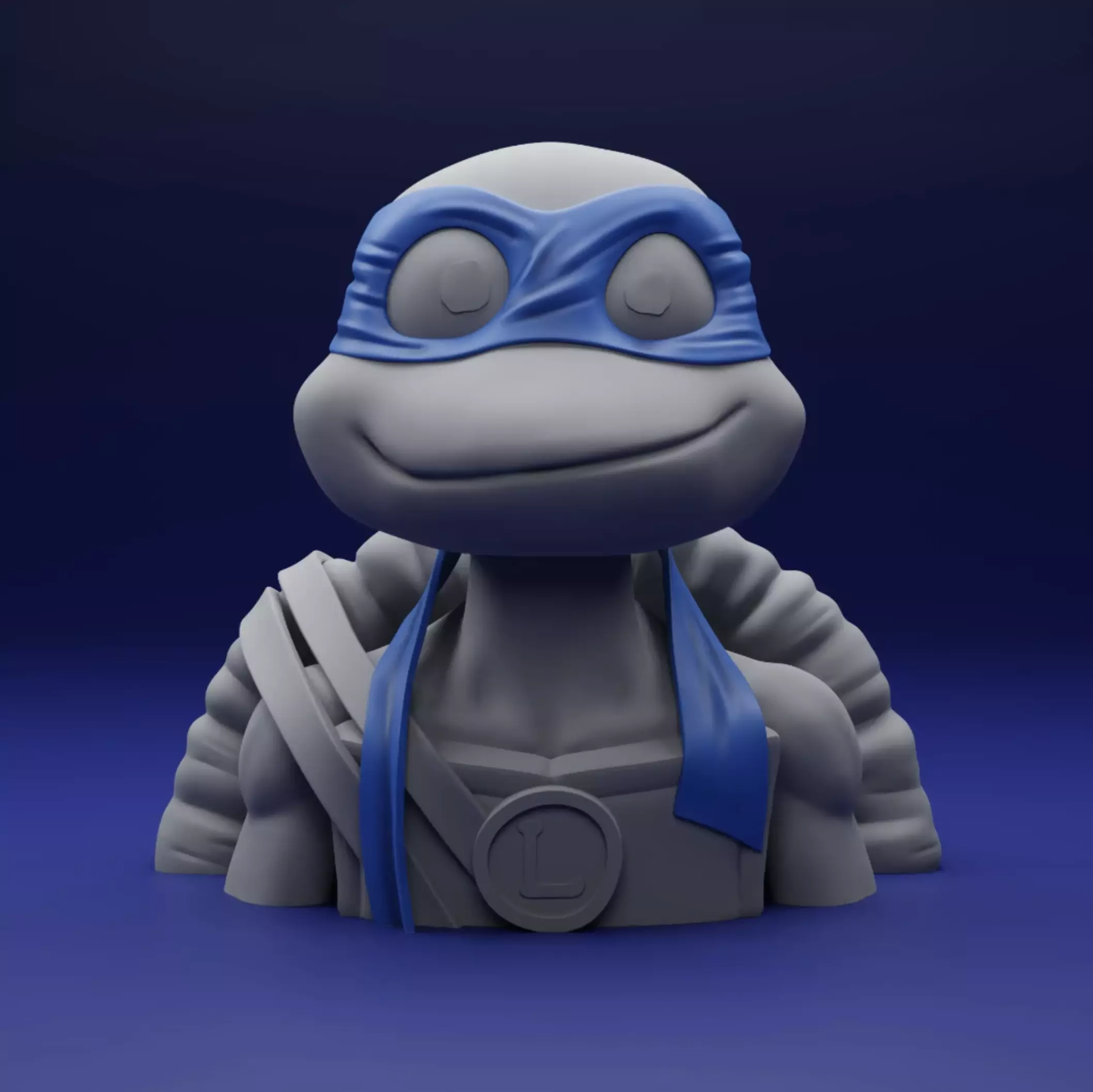 TMNT BUST - LEONARDO - LEO - HEADPHONE STAND 3D print model