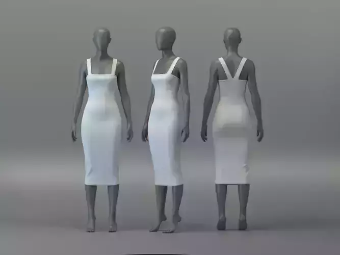 Square Neck Knit Dress