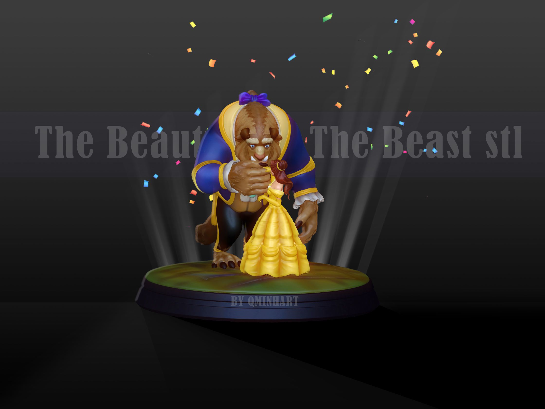 Beauty and the Beast 3D print model_2