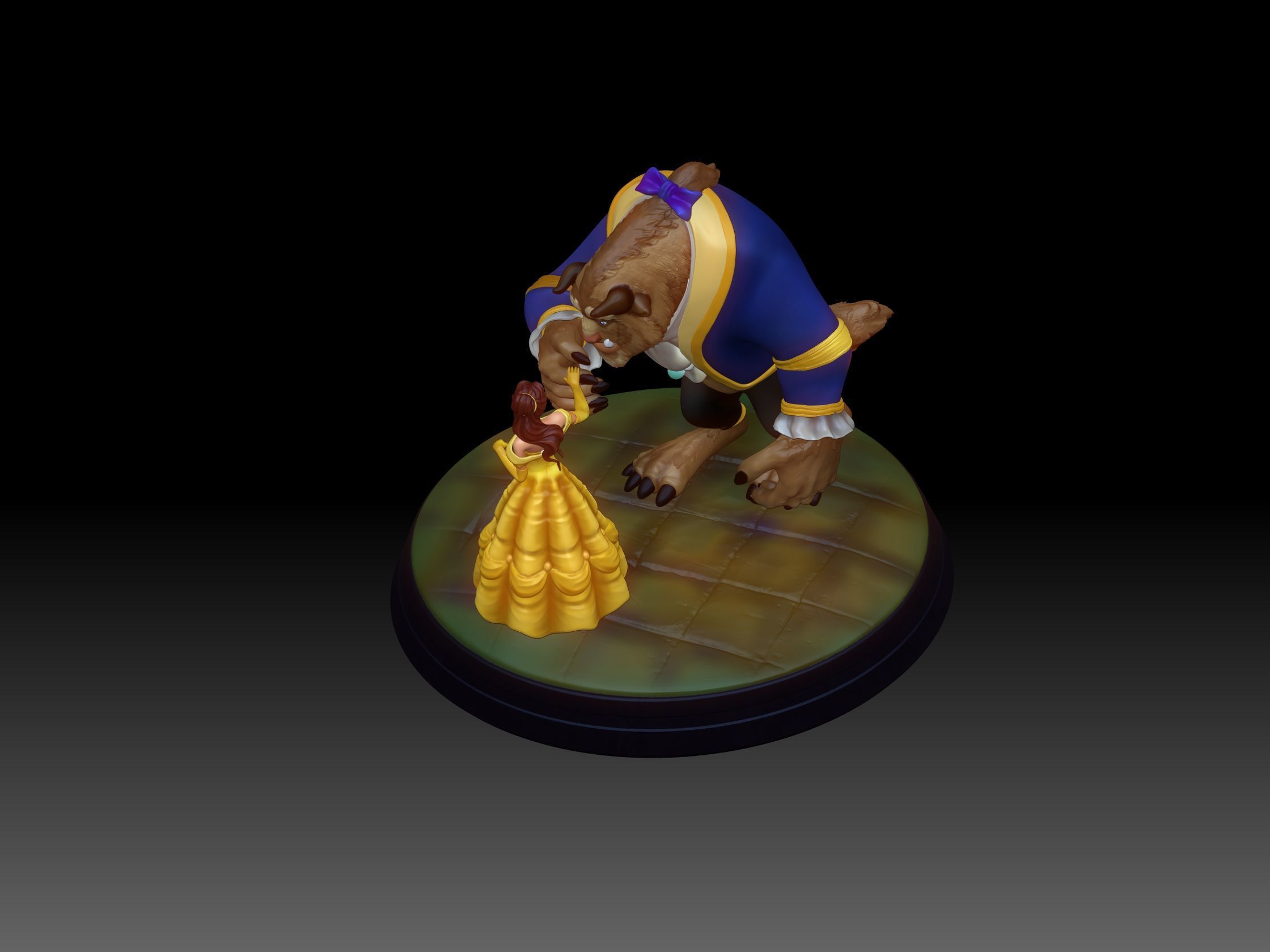 Beauty and the Beast 3D print model_1