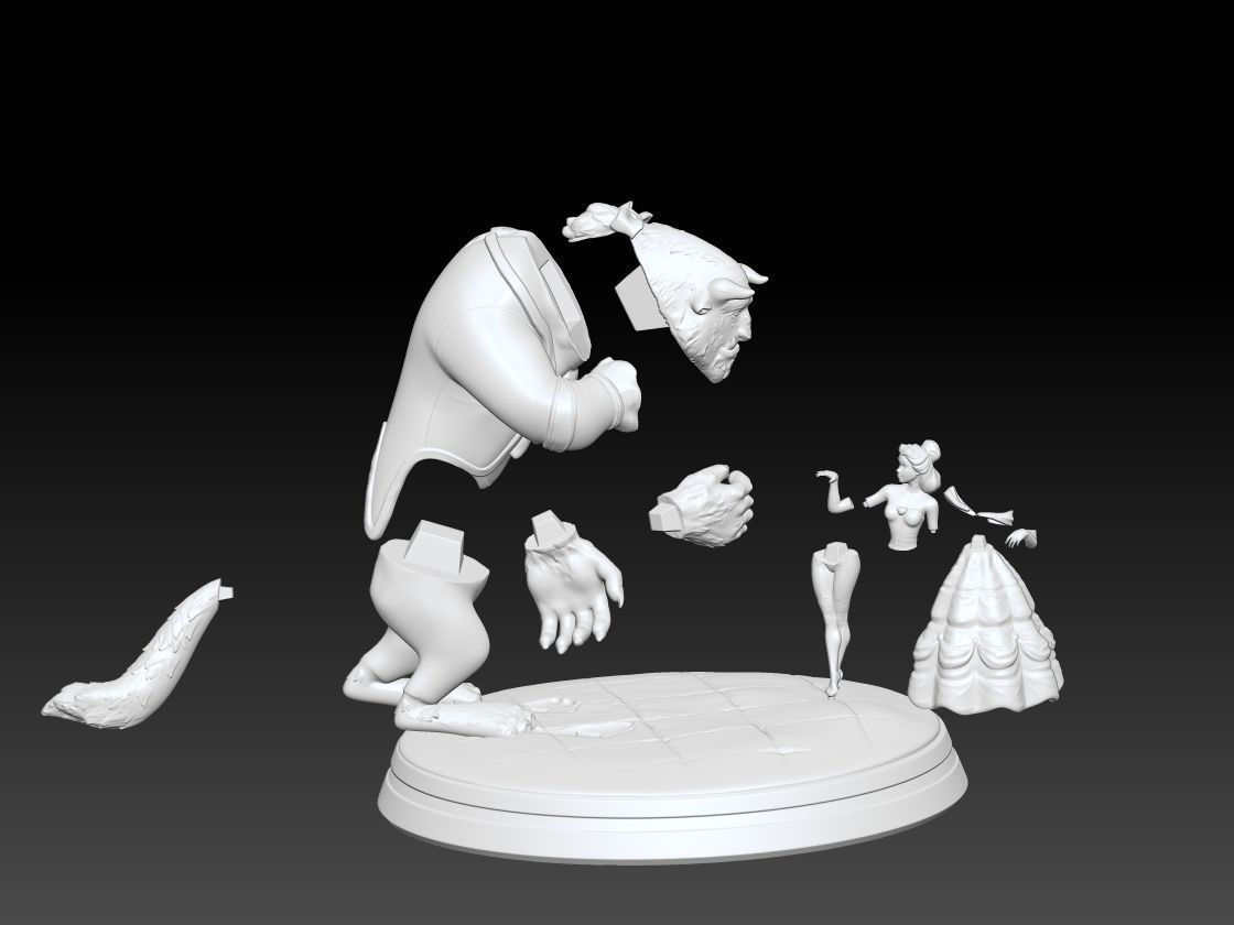 Beauty and the Beast 3D print model_3