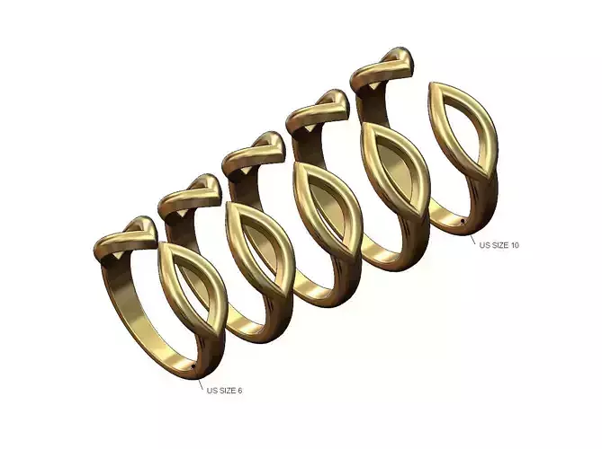 Double open claw fashion ring US sizes 6to10