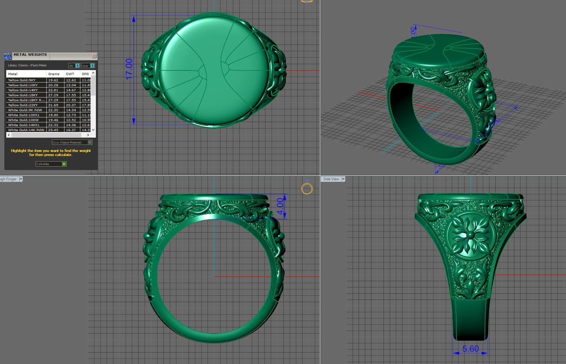 signet silver filigree ring 3D print model_5