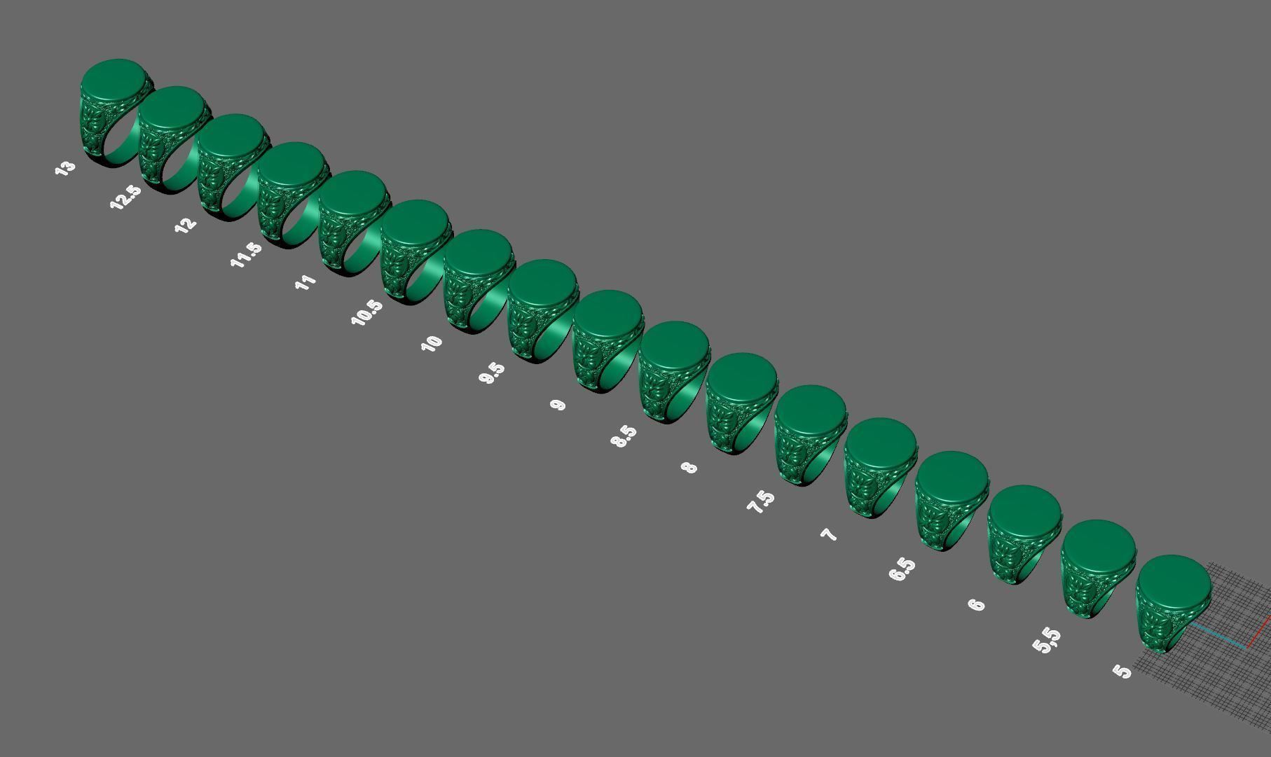 signet silver filigree ring 3D print model_8