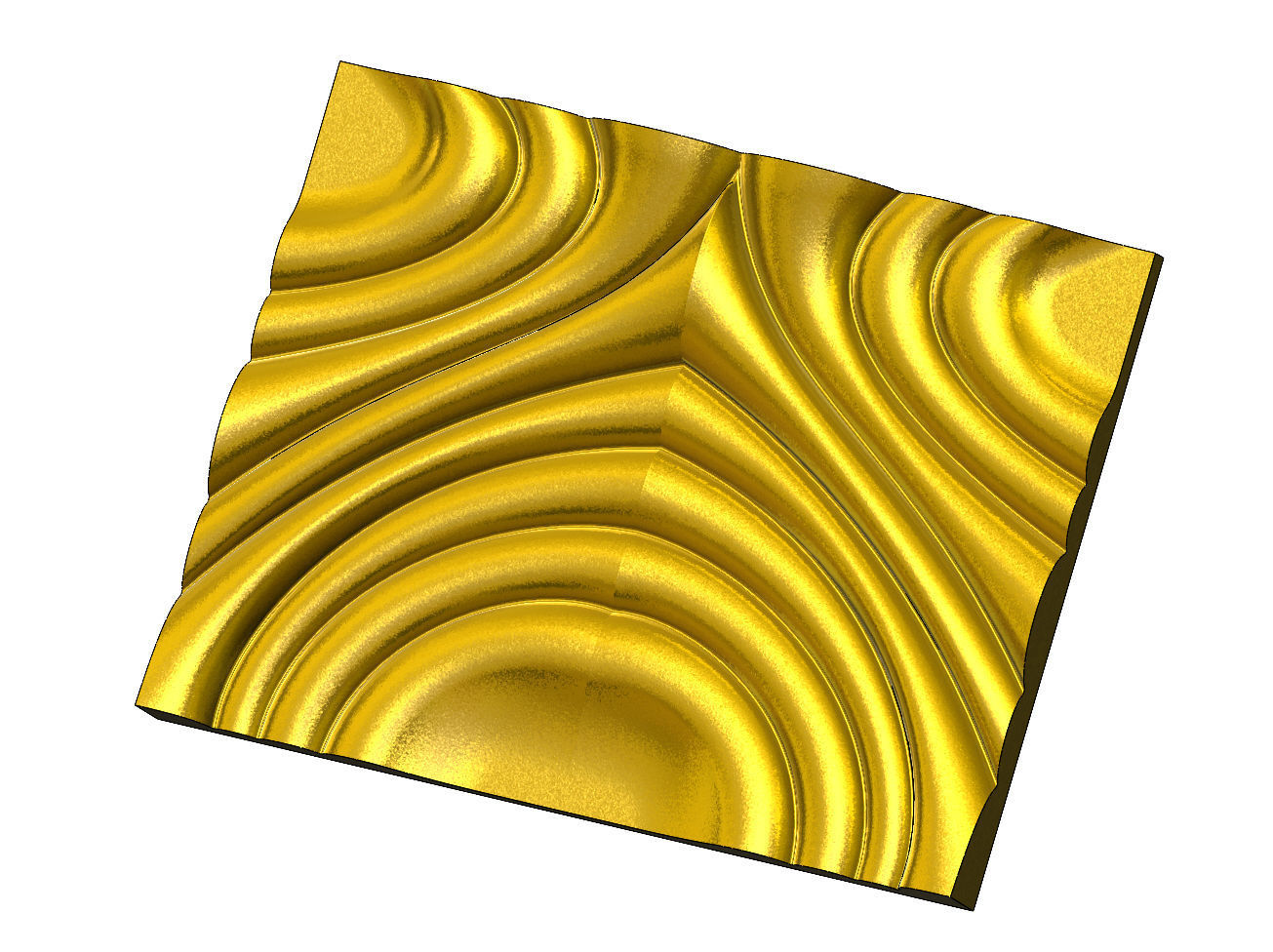 Mirrored water ripple wave wall art relief sculpture panel 3D print model_14