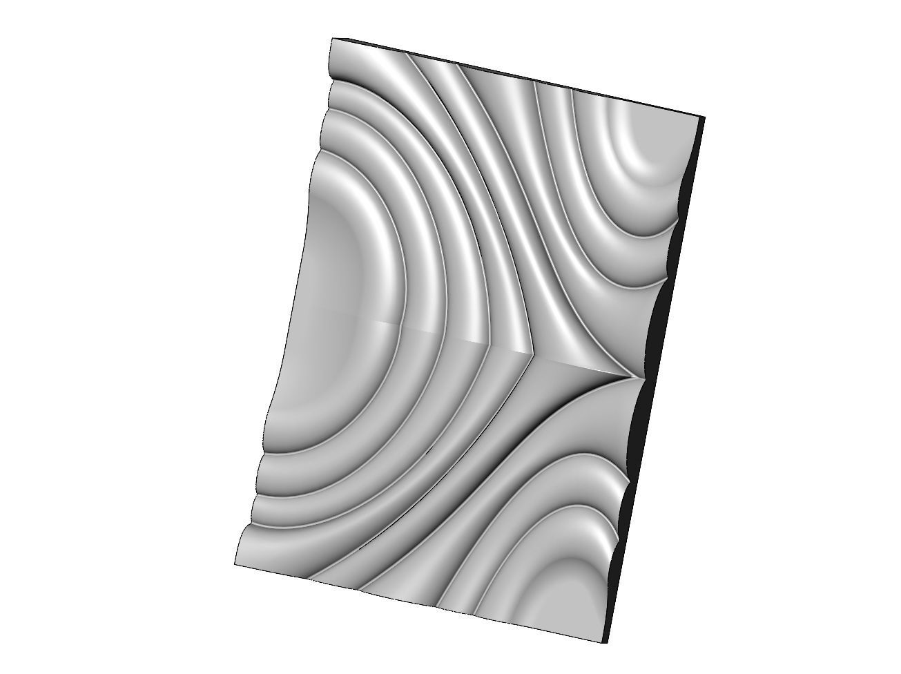 Mirrored water ripple wave wall art relief sculpture panel 3D print model_1