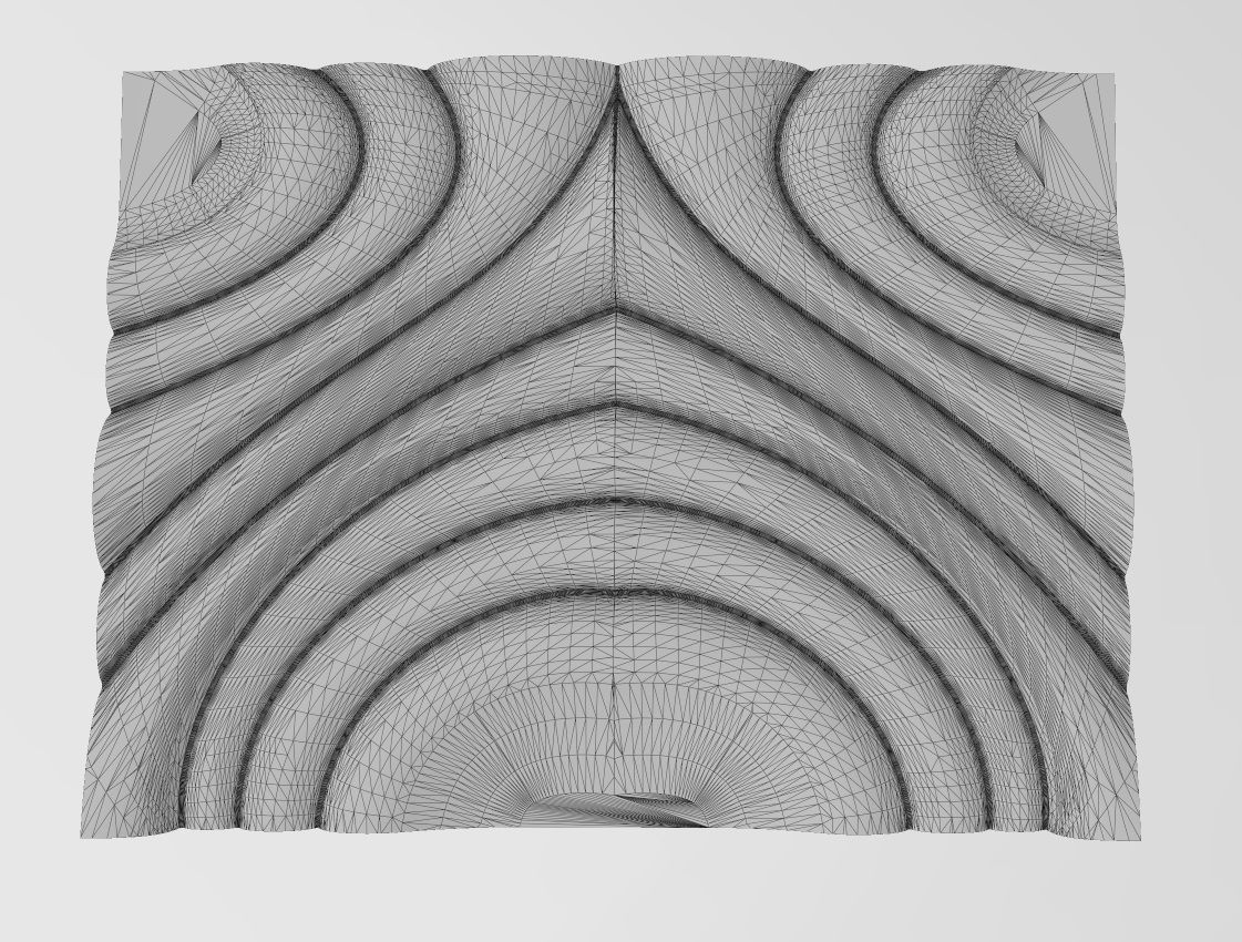 Mirrored water ripple wave wall art relief sculpture panel 3D print model_17