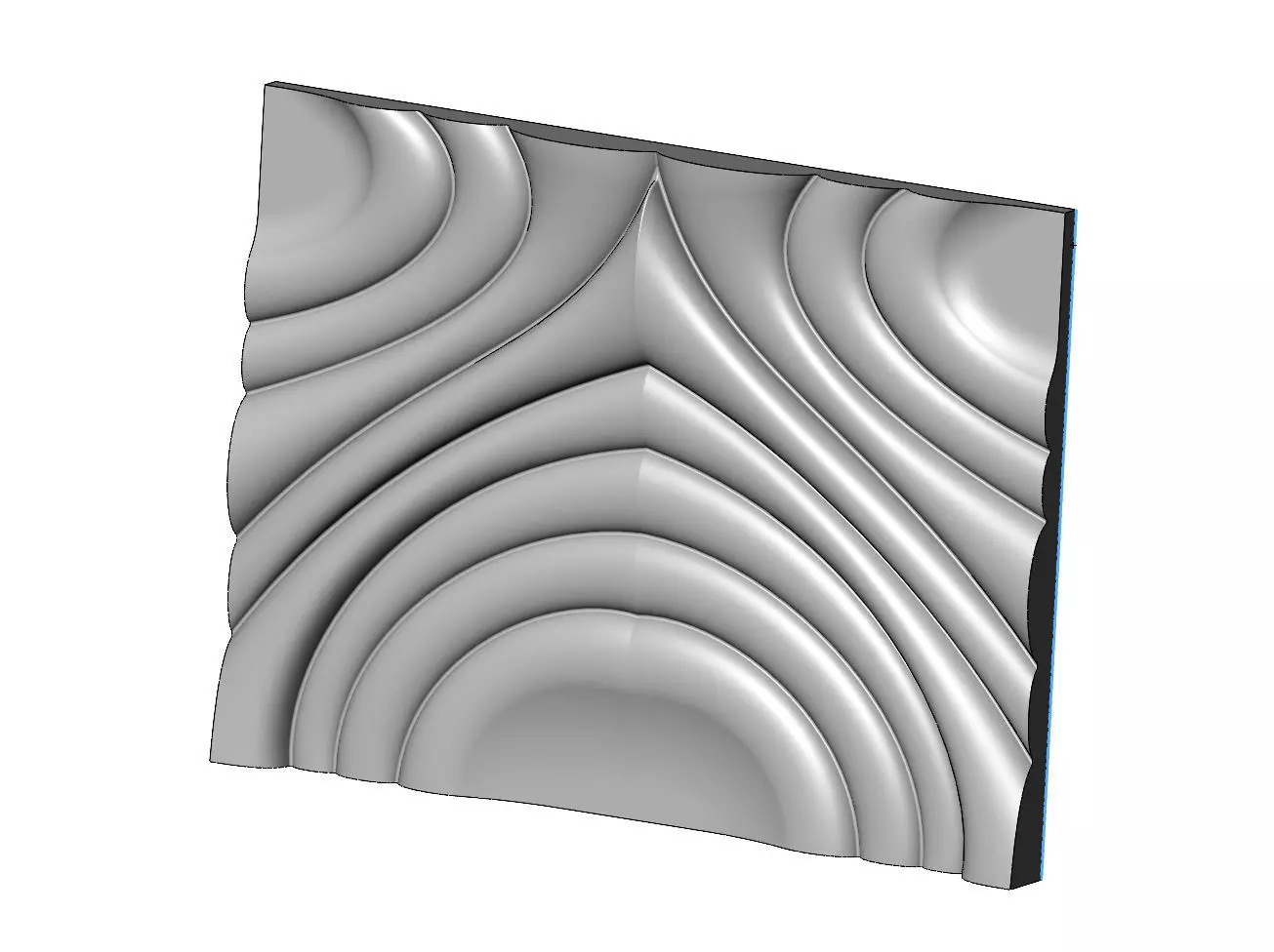 Mirrored water ripple wave wall art relief sculpture panel 3D print model_0