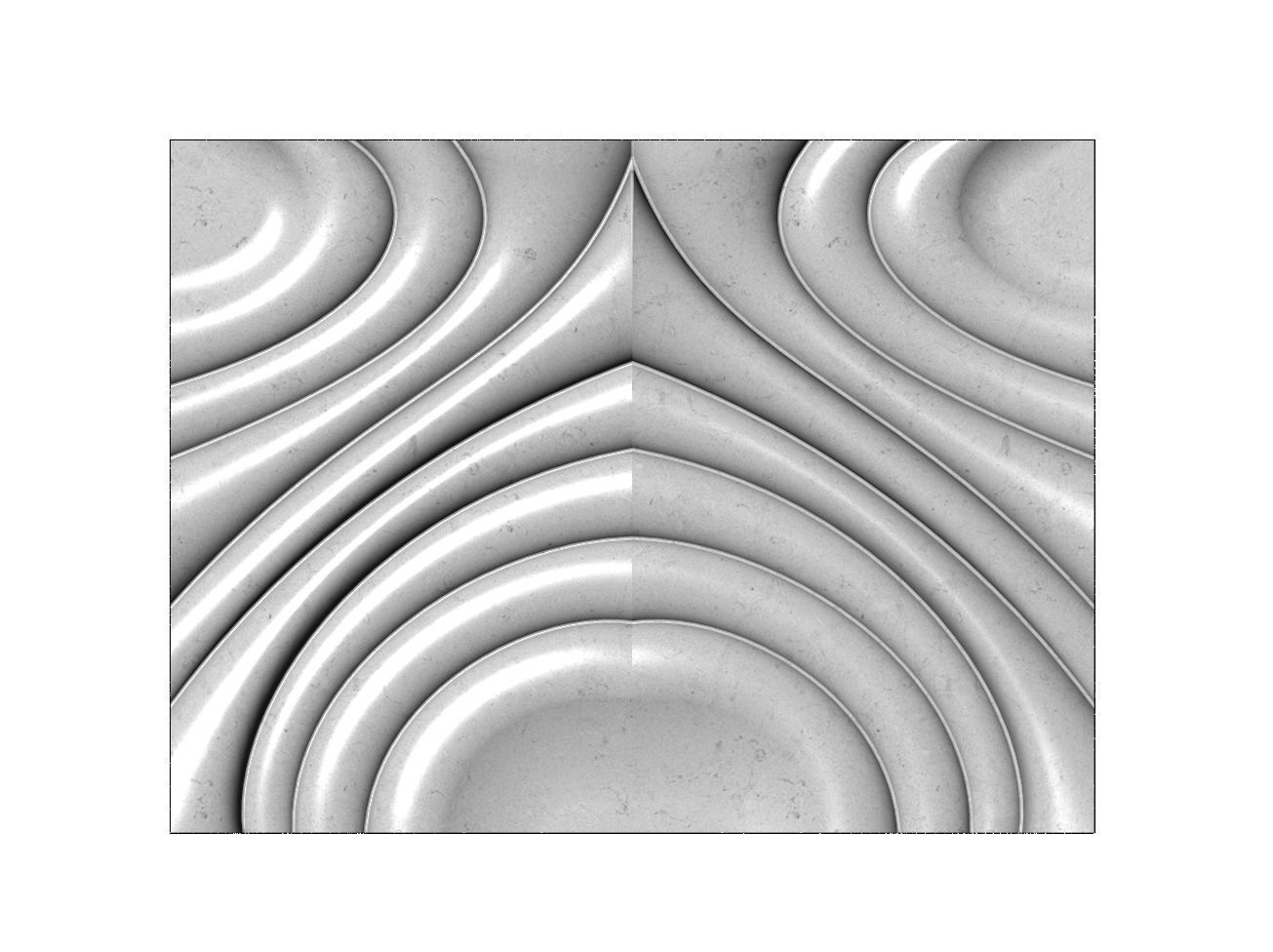 Mirrored water ripple wave wall art relief sculpture panel 3D print model_8