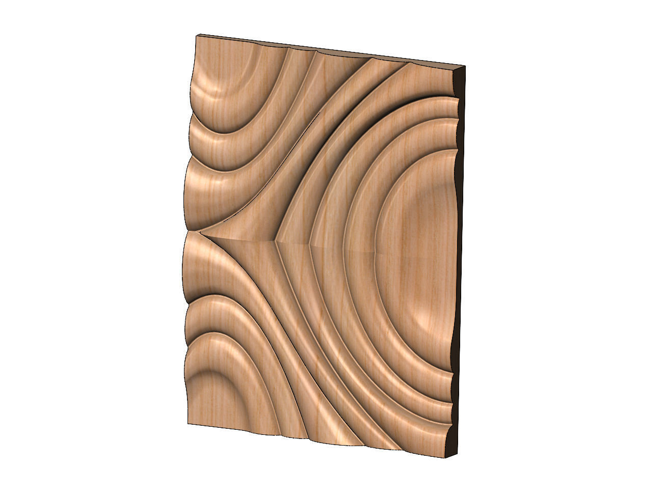 Mirrored water ripple wave wall art relief sculpture panel 3D print model_11