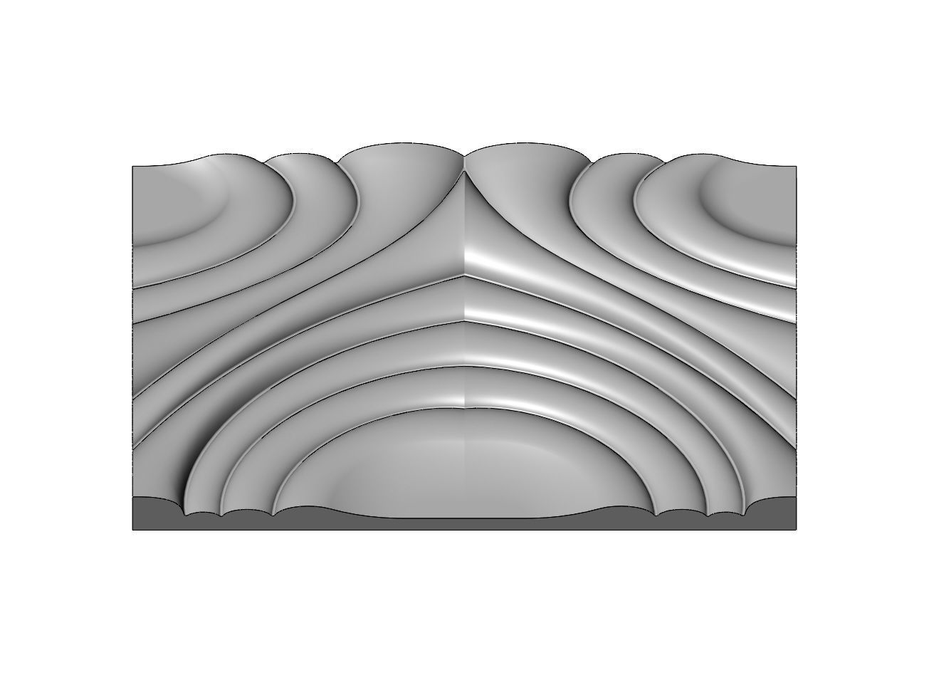 Mirrored water ripple wave wall art relief sculpture panel 3D print model_3