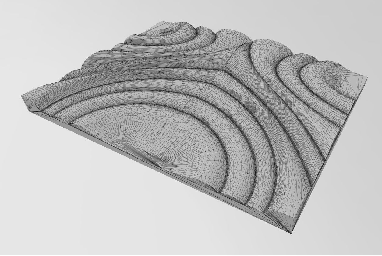 Mirrored water ripple wave wall art relief sculpture panel 3D print model_18