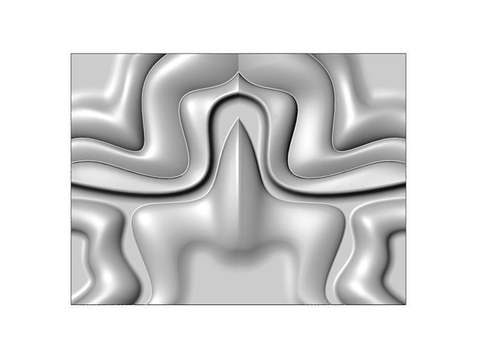 Mirrored organic sculpture wall art relief panel 3D print model