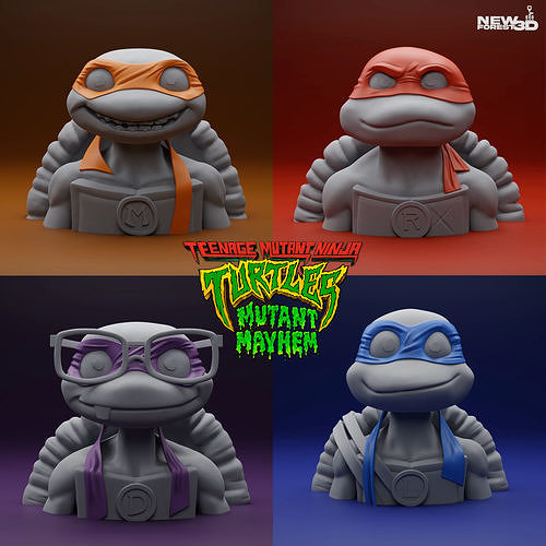 Teenage Mutant Ninja Turtles - Busts - Headphone Stands  3D print model