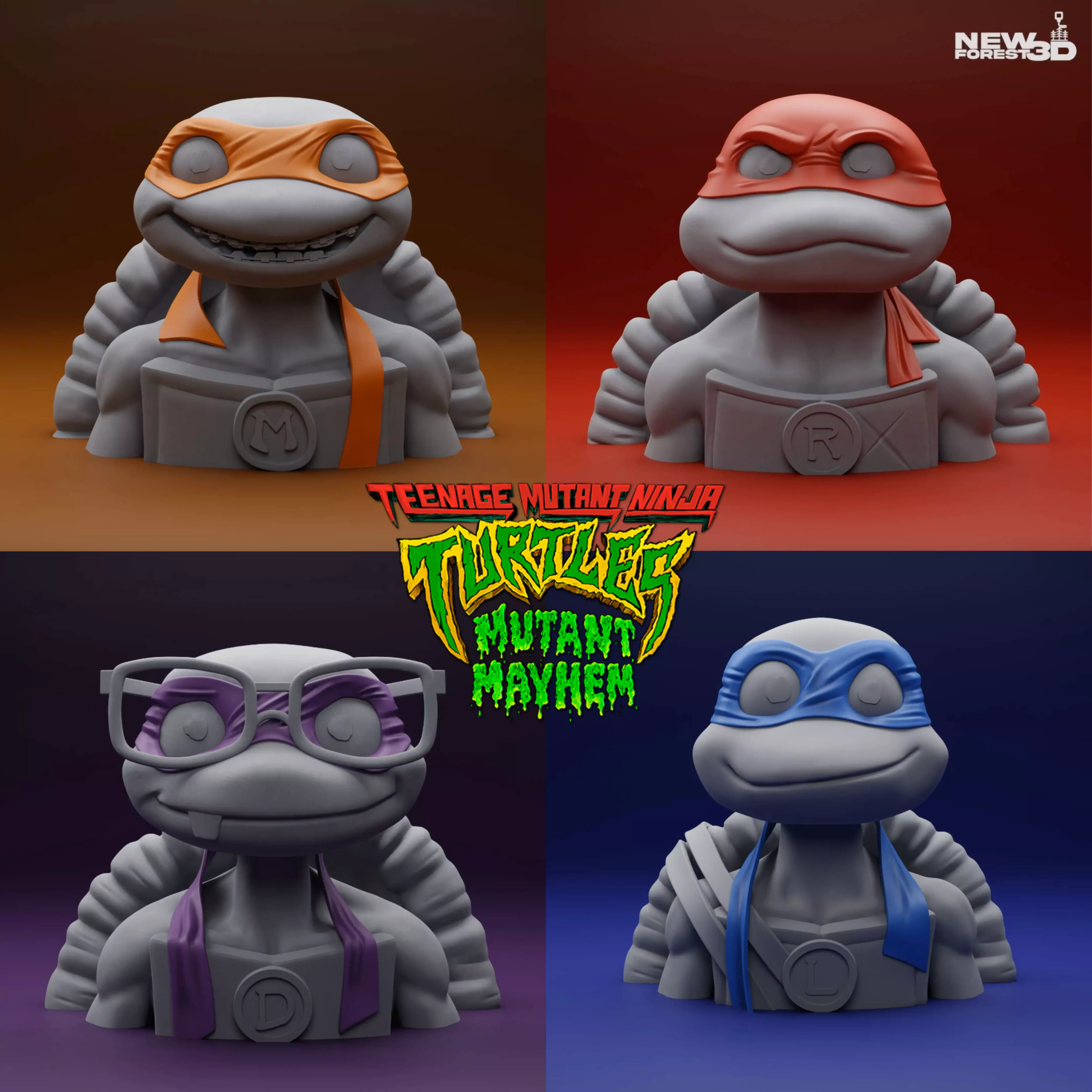 Teenage Mutant Ninja Turtles - Busts - Headphone Stands 3D print model_0